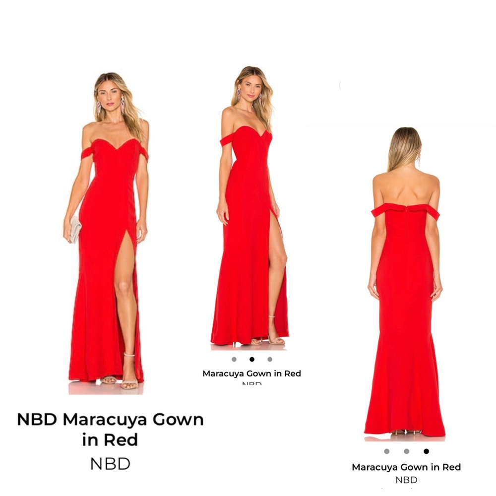 NBD Maracuya Red Strapless Gown